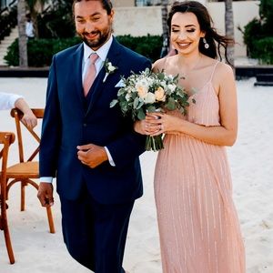 Show Me Your Mumu - Mumu Weddings Pink Beaded Bridesmaid Dress